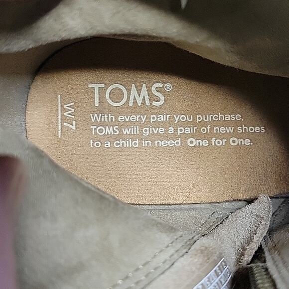 Toms Taupe Leather Ankle Boots Womens Size 7 - Picture 11 of 14